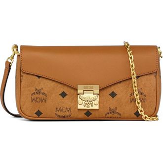MCM Tracy Crossbody in Visetos Leather Mix in Cognac at Nordstrom