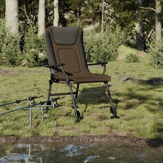vidaXL Vidaxl - Silla De Pesca Con Reposabrazos Plegable Taupe