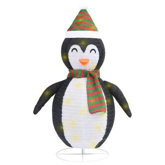 vidaXL Ping&uuml;ino De Navidad Decorativo Con Led Tela Lujosa 120 Cm Vidaxl
