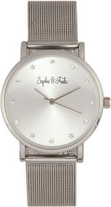 Sophie & Freda Sophie & Freda Savannah Mesh Bracelet Watch w/Swarovski Crystals in Silver at Nordstrom