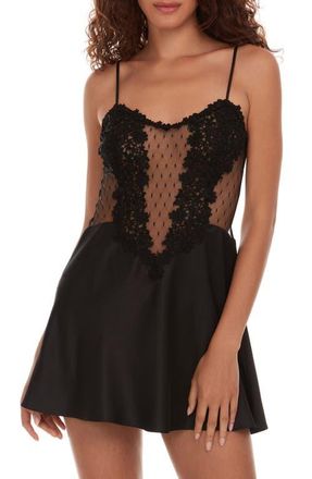 Flora Nikrooz Showstopper Chemise in Black at Nordstrom, Size Medium