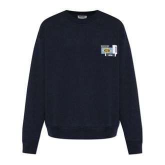 Moschino Sweatshirts, male, Blue, Size: 2XL Sweatshirt with logo patches