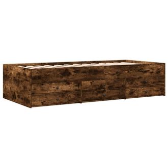 Berkfield Home Versatile Daybed with Drawers without Mattress Smoked Oak 75x190 in Brown