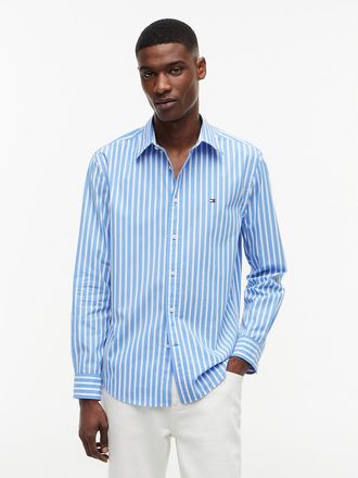 Tommy Hilfiger Mens Regular Fit Striped Shirt - Blue - XXL