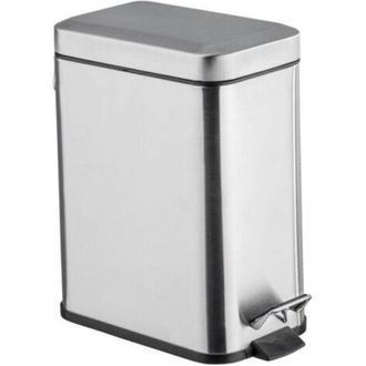 OEM Papelera Peque&ntilde;a Para Ba&ntilde;o, 5 Litros, Con Pedal, Cuadrada, De Acero Inoxidable, 14 X 29,5 X 28 Cm, Acabado Mate