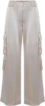 Self Portrait Cargo Pants in Satin