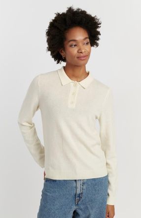 Chinti and Parker Wool-Cashmere Knit Polo Sweater in Cream at Nordstrom, Size X-Large