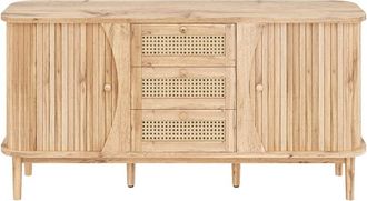 Urban Meuble Aparador de madera clara con puertas redondeadas y cajones de ca&ntilde;a