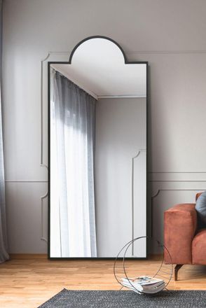 MirrorOutlet Black Modern Wall & Leaner Mirror 75 X 33 (190 x 85CM) | Size: 1 Pack