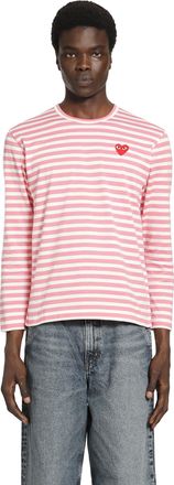 Comme Des Gar&ccedil;ons Striped Heart Long Sleeve T-shirt