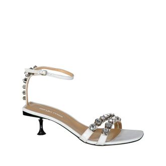Sergio Rossi White Calfskin Stiletto Heel Womens Sandals
