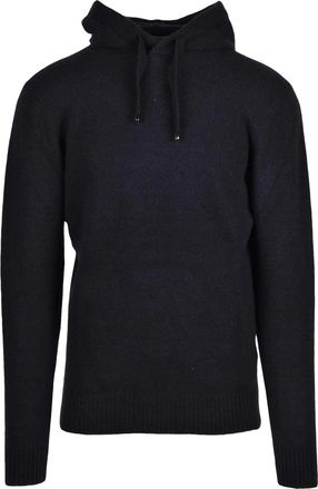 FILIPPO DE LAURENTIIS Black Merino Wool-Blend Knit Sweatshirt