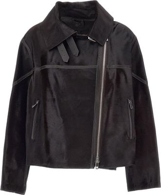 DESA 1972 Brown Reversible Leather Shearling Biker Jacket