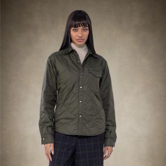 Members Only Womens Oversized Quilted Shirt Jacket