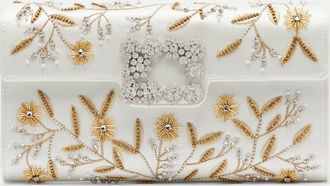 Roger Vivier Efflorescence embellished satin clutch