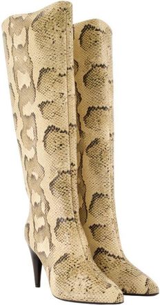 Isabel Marant Womens Jany High Boots - Isabel Marant Leather Beige Calfskin Shoes