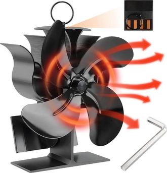 OEM Ventilador De Chimenea, 4 Aspas Ventilador De Estufa, Estufa De Lena Silencioso No El&eacute;ctrico Para Madera/le&ntilde;a/chimenea