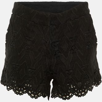 Maje Black Lace Ikita Scalloped Shorts