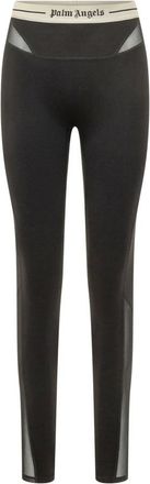 Palm Angels Broeken, Dames, Zwart, S, Logo Active Leggings