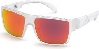 adidas 57mm Rectangular Sunglasses in Whto/brnmr at Nordstrom