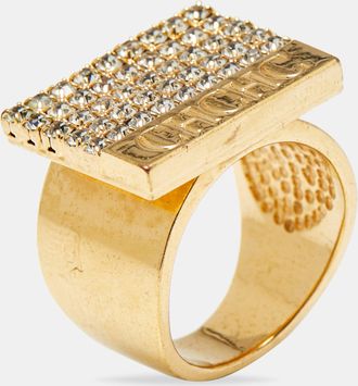 Carolina Herrera Crystal Gold Tone Ring