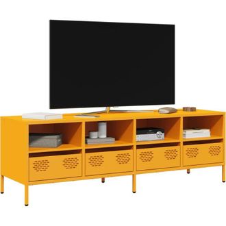 vidaXL Mobile tv Giallo Senape 135x39x43,5 cm in Acciaio - Vidaxl