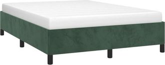 vidaXL Estructura Cama Sin Colch&oacute;n Terciopelo Verde Oscuro 140x200 Cm Vidaxl
