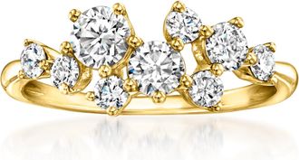 Ross-Simons Lab-Grown Diamond Cluster Ring in 14kt Yellow Gold