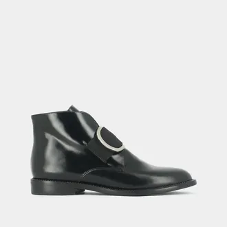 Jonak Leren bottines met gesp Dida