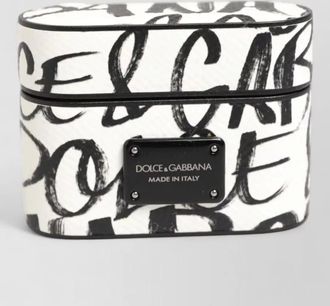 Dolce & Gabbana leather logo-print airpods case