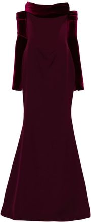 Rhea Costa Raven crepe gown - women - Spandex/Elastane/Polyester/Polyester/Spandex/Elastane - 44 - Red