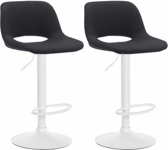 Clp Clp - Set De 2 Taburetes De Bar En Tela Negro Metal Blanco Mate