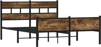 vidaXL Vidaxl - Bed Frame without Mattress Smoked Oak 140x200 cm Engineered Wood