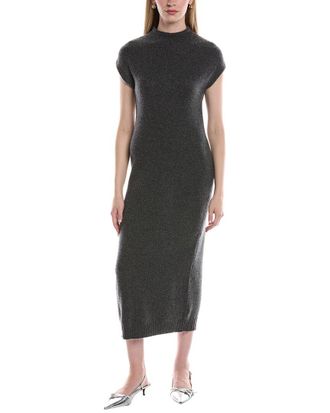 Alberta Ferretti Funnel Neck Cashmere Midi Sweaterdress