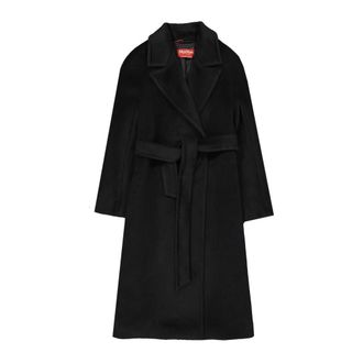 Max Mara Alpaca wollen jas - Dames - Mantels - Zwart - Maat: 2XS Wol