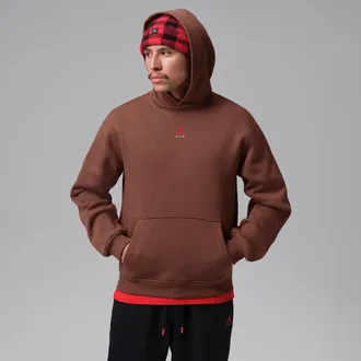 Nike Jordan Mens Jordan Brooklyn Pullover Hoodie in Brown | IU0249-265