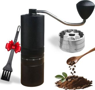 OEM Molinillo De Caf&eacute; Manual, Disco De Molienda De Acero Inoxidable De Siete Lados Y Doble Rodamiento, 60 Ajustes De Finura, Molinillo De Caf&eacute; Manual Port