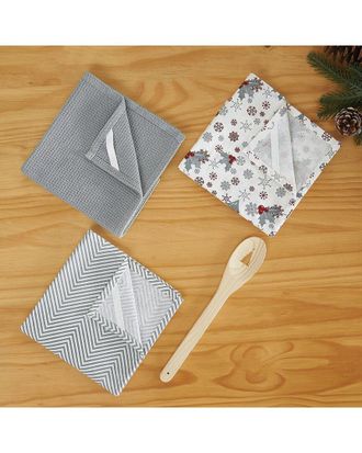 Hotel Particulier 4Pc Kitchen Gift Set Of 3 Kitchen Towels & Wooden Spoon