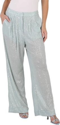 Rotate Ladies Wan Blue Transparent Sequins Trousers