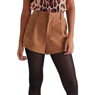Free People Roma Faux Suede Shorts in Mocha at Nordstrom, Size Medium