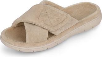 Garonne Women Open Toe Arch Support Slippers with Adjustable Strap Summer Slippers for Women Indoor/Outdoor, beige, 5.5 UK