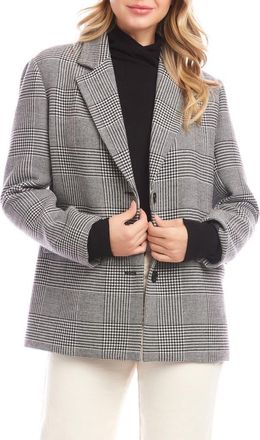 Karen Kane Houndstooth Blazer in Black Off White at Nordstrom, Size X-Small