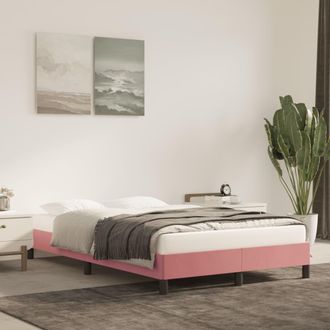 vidaXL Estructura De Cama Sin Colch&oacute;n Terciopelo Rosa 120x200 Cm Vidaxl