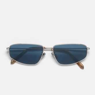 Retro Superfuture Sunglasses Isedra Graffiato Nar Silver/Blue Unisex