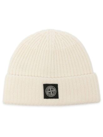 Stone Island Off White Logo Beanie Cap