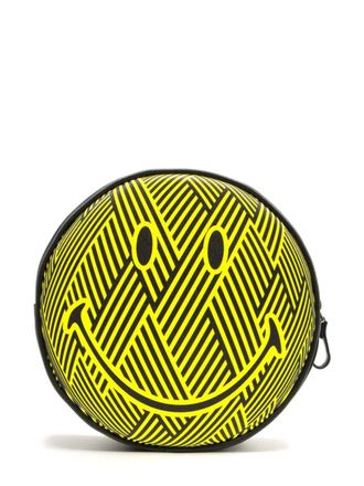 Seletti smile-face print circular-design wallet - women - Polyurethane - One Size - Yellow
