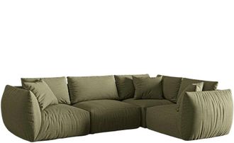 MICADONI Modulares 4-Sitzer Design Ecksofa Chris mit Eckteil rechts - Strukturstoff