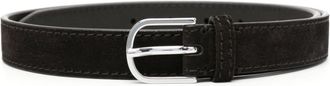 Toteme logo-engraved suede belt - women - Calf Suede - 70 - Brown