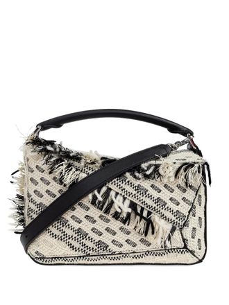 Loewe x Albers Puzzle fringed tote bag - women - Cotton/Yarn/Suede - One Size - Neutrals