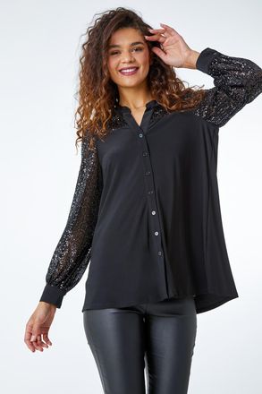 Roman Sequin Embellished Detail Blouse